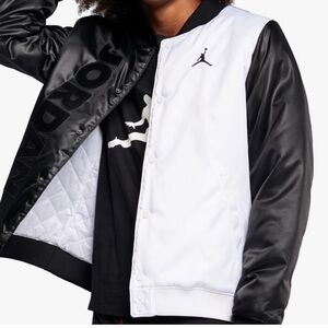 Jordan Men's Black and White Varsity Jacket